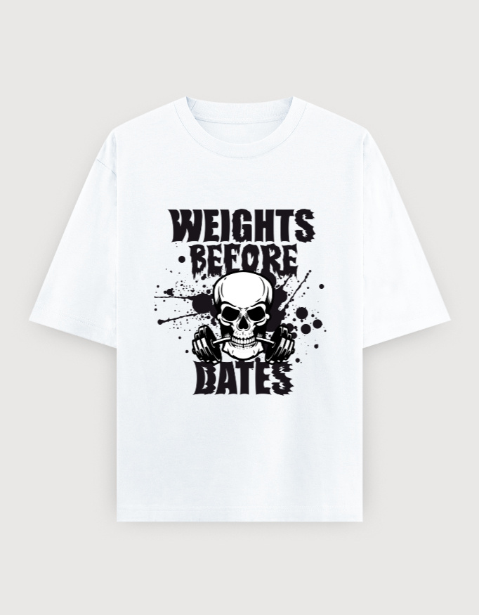 WEIGHT OVER DATES GYM OVERSIZED UNISEX TEE (LIGHTER VARIANTS) - Image 4