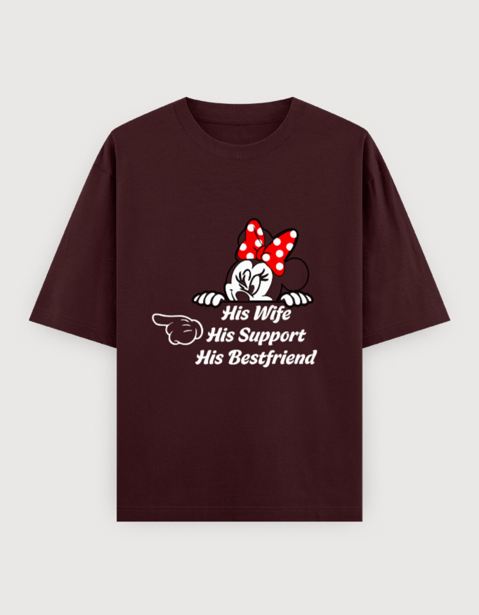 HIS WIFE,HIS BESTFRIEND OVERSIZED TEE (DARKER VARIANTS)