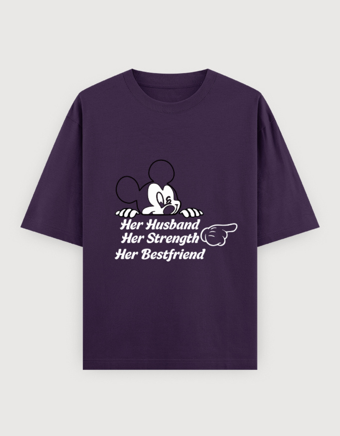 HER HUSBAND,HER BESTFRIEND OVERSIZED TEE (DARKER VARIANTS) - Image 8