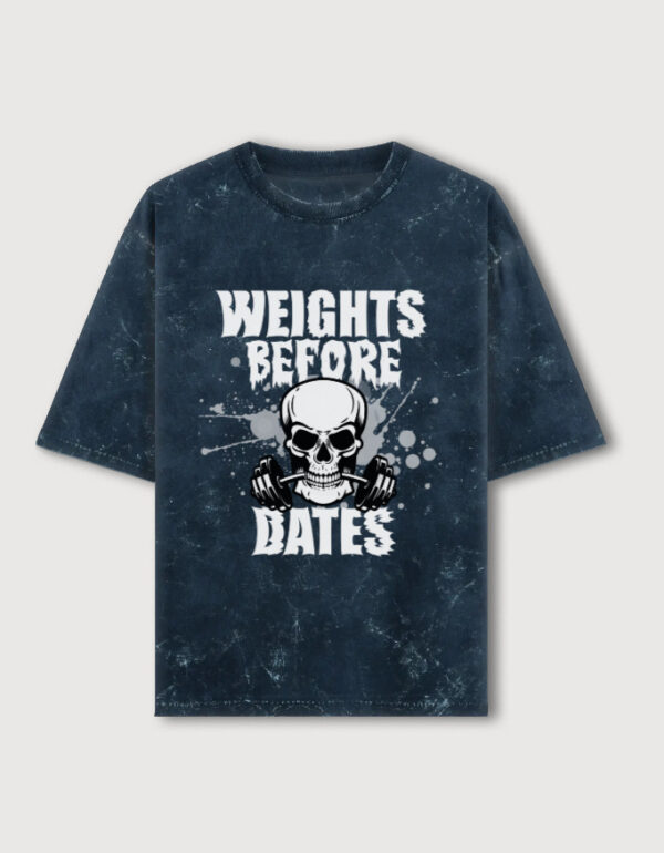WEIGHT OVER DATES GYM ACIDWASHED OVERSIZEDUNISEX TEE