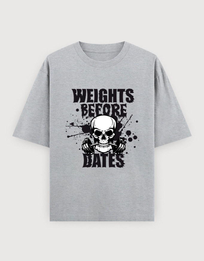 WEIGHT OVER DATES GYM OVERSIZED UNISEX TEE (LIGHTER VARIANTS) - Image 5