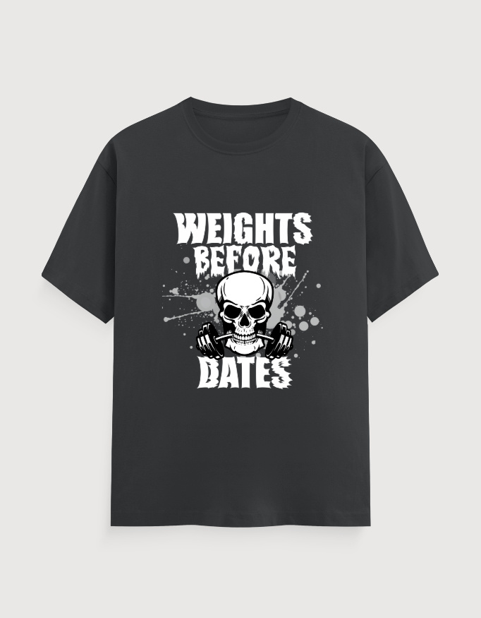 WEIGHT OVER DATES GYM UNISEX TEE (DARKER VARIANTS) - Image 2