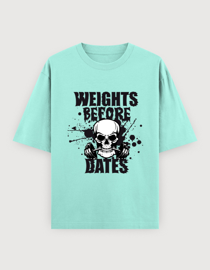 WEIGHT OVER DATES GYM OVERSIZED UNISEX TEE (LIGHTER VARIANTS) - Image 8